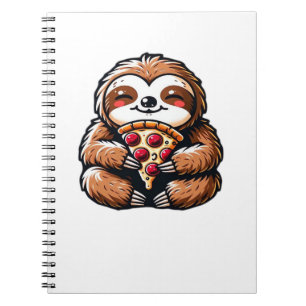 Funny Sloth eating Pizza, Kawaii Animal Lover Clas Notebook