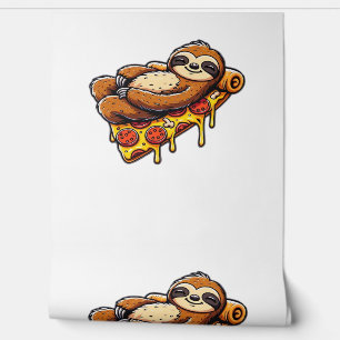 Funny Sloth eating Pizza, Kawaii Animal Lover Clas Wallpaper
