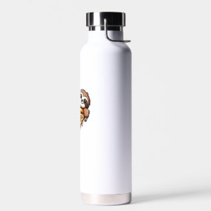 Funny Sloth eating Pizza, Kawaii Animal Lover Clas Water Bottle