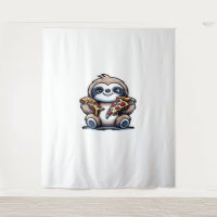 Funny Sloth eating Pizza, Kawaii Animal Lover Over