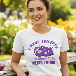 Funny Sloth Epilepsy Awareness Gift Tri-Blend Shirt