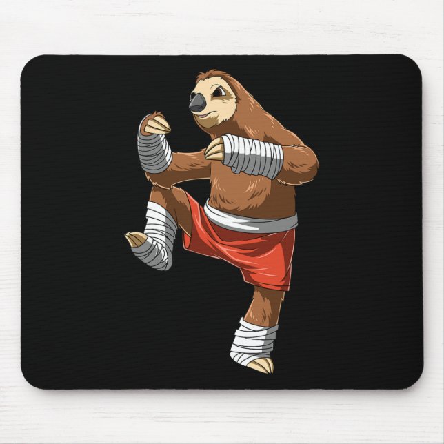 Funny Sloth Fighter - Muay Thai Kickboxing Gift  Mouse Pad (Front)