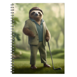 Funny Sloth Golf Player, Notebook