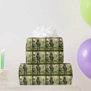 Funny Sloth Golf Player, Wrapping Paper