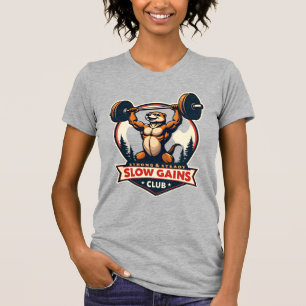 Funny Sloth Gym Shirt Vintage Strong and Slow Desi