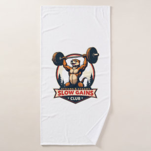 Funny Sloth Gym Shirt Vintage Strong and Slow Desi Bath Towel