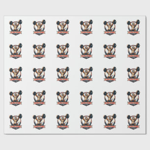 Funny Sloth Gym Shirt Vintage Strong and Slow Desi Wrapping Paper