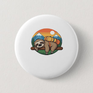 Funny Sloth Hiking Classic T-Shirt_1 6 Cm Round Badge