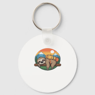 Funny Sloth Hiking Classic T-Shirt_1 Key Ring