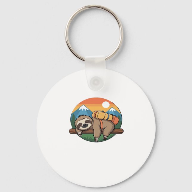 Funny Sloth Hiking Classic T-Shirt_1 Key Ring (Front)