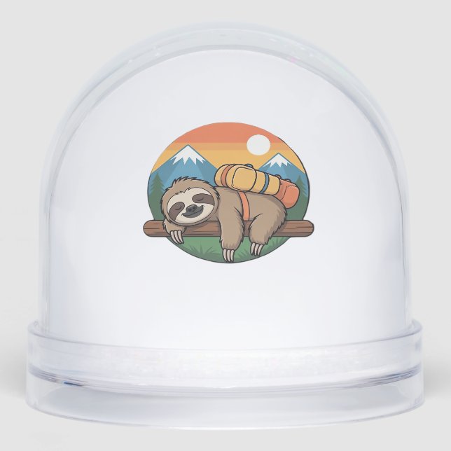 Funny Sloth Hiking Classic T-Shirt_1 Snowglobe (Front)