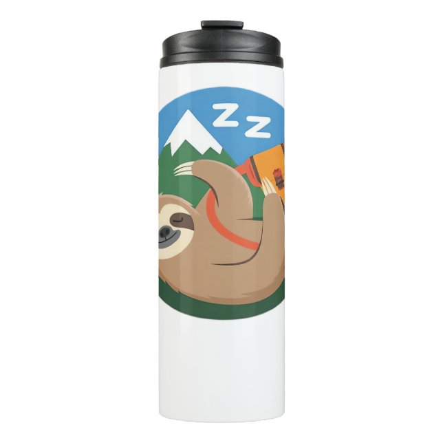Funny Sloth Hiking Classic T-Shirt_2 Thermal Tumbler (Front)