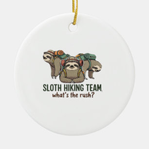 Funny Sloth Hiking Classic T-Shirt_5 Ceramic Tree Decoration