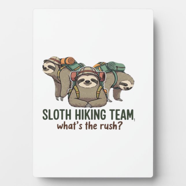 Funny Sloth Hiking Classic T-Shirt_5 Plaque (Front)