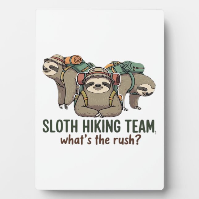 Funny Sloth Hiking Classic T-Shirt_5 Plaque (Front)