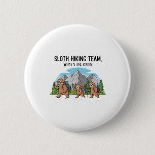 Funny Sloth Hiking Classic T-Shirt_6 6 Cm Round Badge
