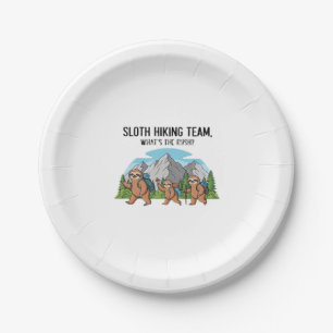 Funny Sloth Hiking Classic T-Shirt_6 Paper Plate