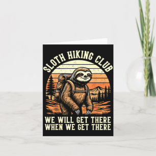 Funny Sloth Hiking Club Outdoor Hiker Men Women Vi Card