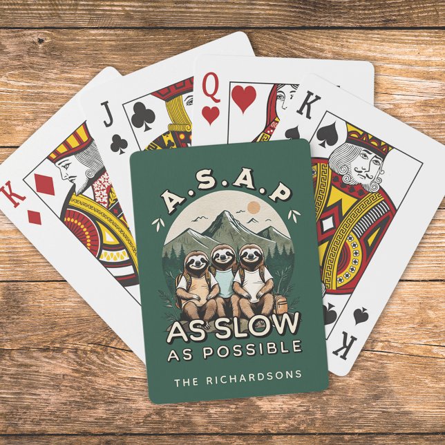 Funny Sloth Hiking Quote Family Camping Trip Playing Cards (Creator Uploaded)