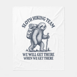 Funny Sloth Hiking T-Shirt_1 Fleece Blanket