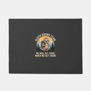 Funny Sloth Hiking T-Shirt_2 Doormat