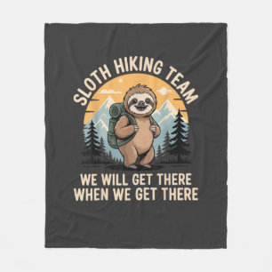 Funny Sloth Hiking T-Shirt_2 Fleece Blanket