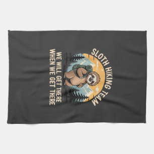 Funny Sloth Hiking T-Shirt_2 Tea Towel