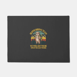 Funny Sloth Hiking T-Shirt Doormat