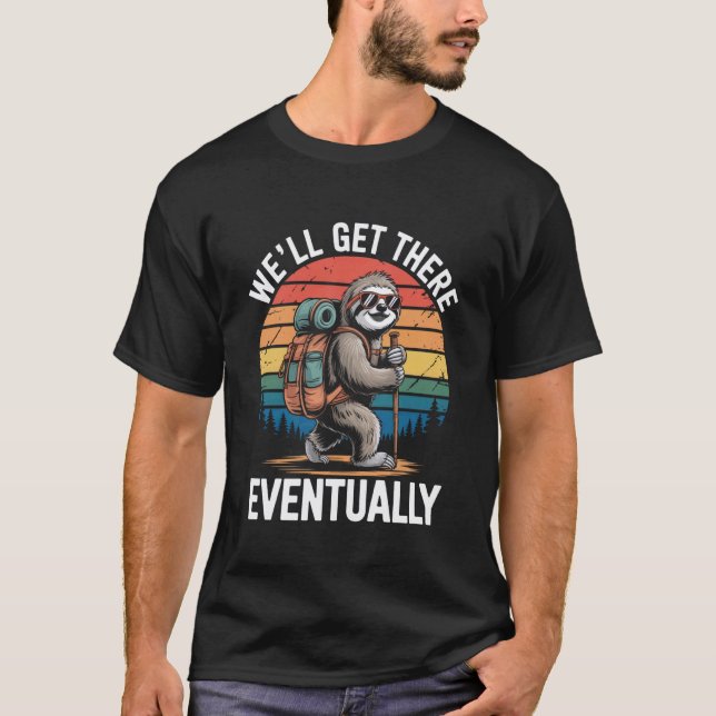 Funny Sloth Hiking Team 5 T-Shirt (Front)