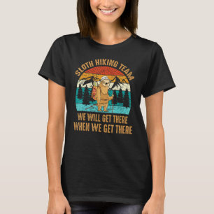 Funny Sloth Hiking Team Cute Sloth Design Retro Vi T-Shirt