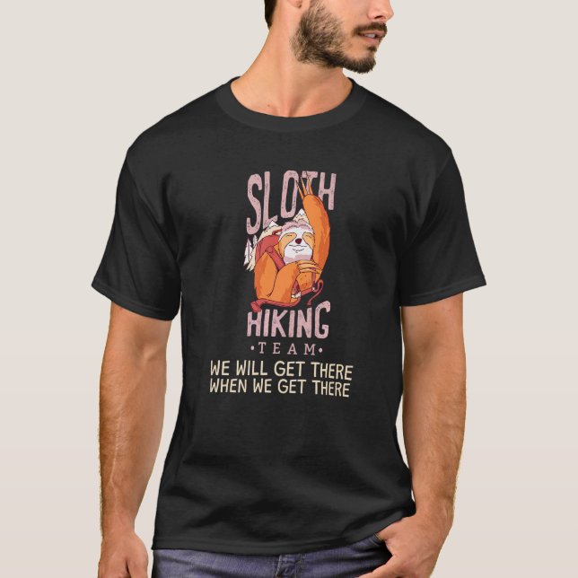 Funny Sloth Hiking Team Premium T-Shirt (Front)