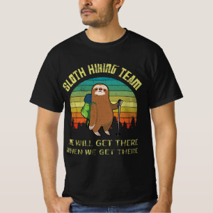 Funny Sloth Hiking Team Retro Vintage Sloth 80s  T-Shirt