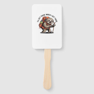 Funny Sloth Hiking Team - Slow and Steady Classic Hand Fan