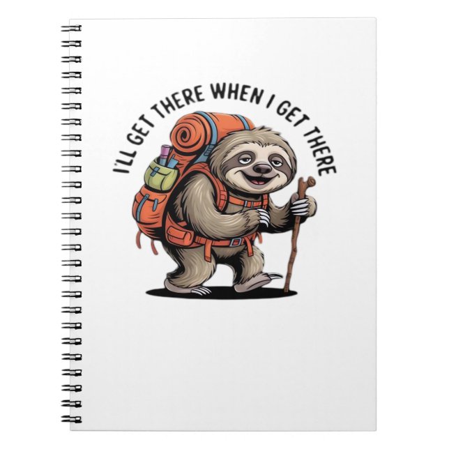Funny Sloth Hiking Team - Slow and Steady Classic  Notebook (Front)