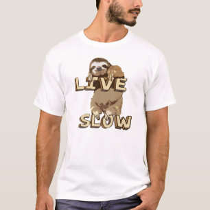 Funny sloth live slow tee shirt