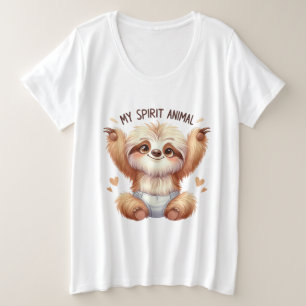 Funny sloth lovers word art  plus size T-Shirt