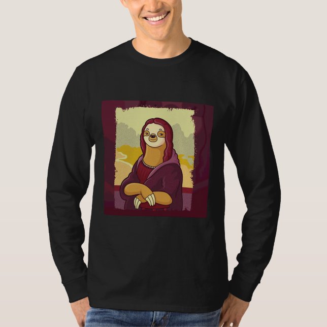 Funny Sloth Monalisa T-Shirt (Front)
