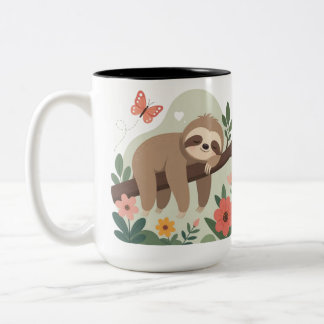 Funny Sloth Mug with Colour Inside