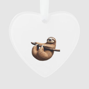 Funny Sloth on a Tree � Just Make It to Friday Cla Ornament