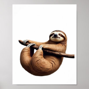 Funny Sloth on a Tree � Just Make It to Friday Cla Poster