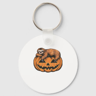 Funny Sloth on Halloween Pumpkin Essential T-Shirt Key Ring