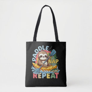 Funny Sloth Outdoor - Kayaking Sloth Tote Bag