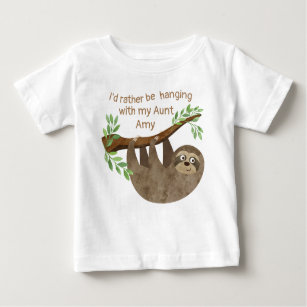 Funny sloth rather be hanging   Sloth lover Baby T-Shirt