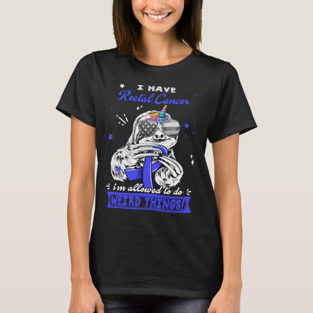 Funny Sloth Rectal Cancer Warrior T-Shirt (Front)
