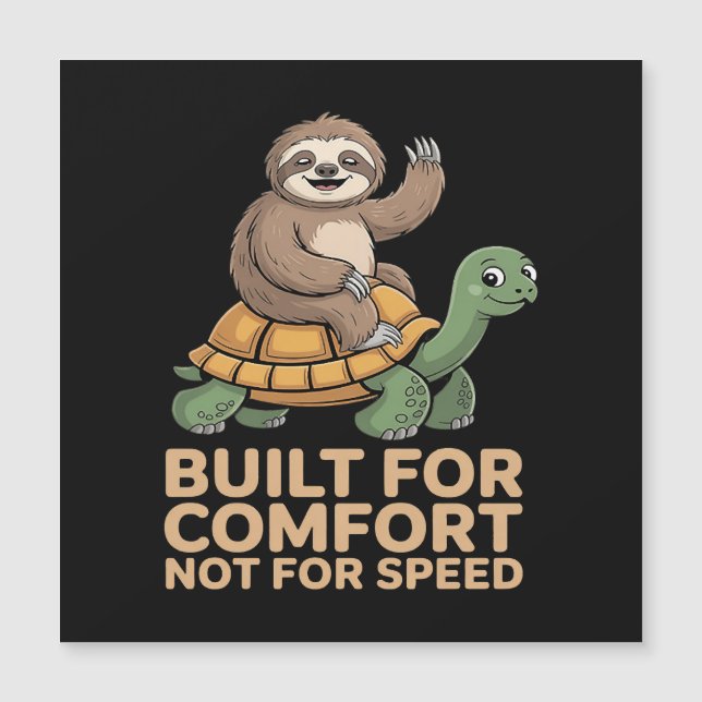 Funny Sloth Riding Turtle (Front)