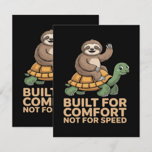 Funny Sloth Riding Turtle Announcement