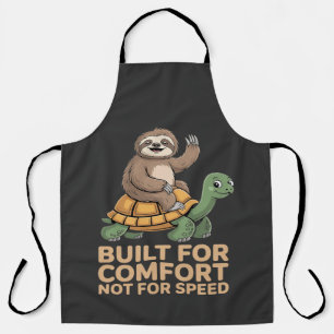 Funny Sloth Riding Turtle Apron