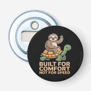 Funny Sloth Riding Turtle Bottle Opener