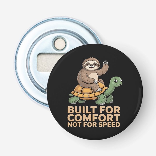 Funny Sloth Riding Turtle Bottle Opener (Front)