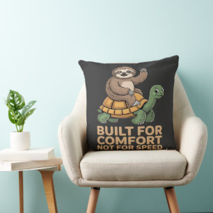 Funny Sloth Riding Turtle Cushion